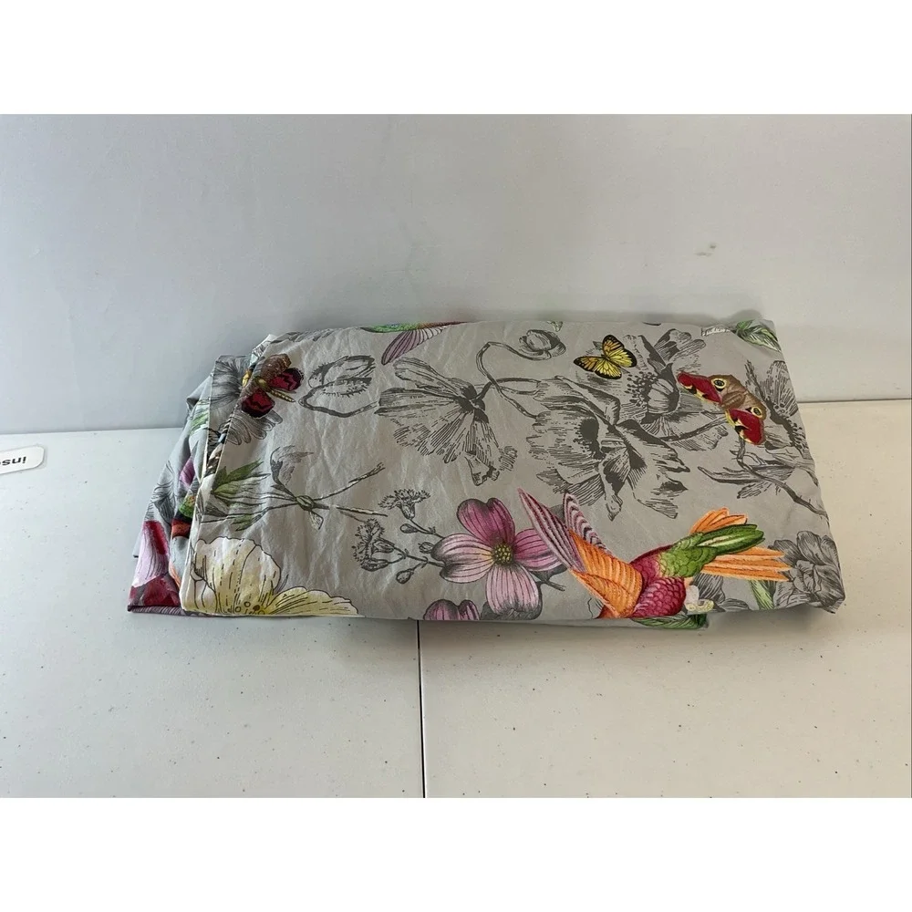 Pottery‎ Barn Reversible Hummingbird Butterfly Duvet Cover Queen/Full cotton